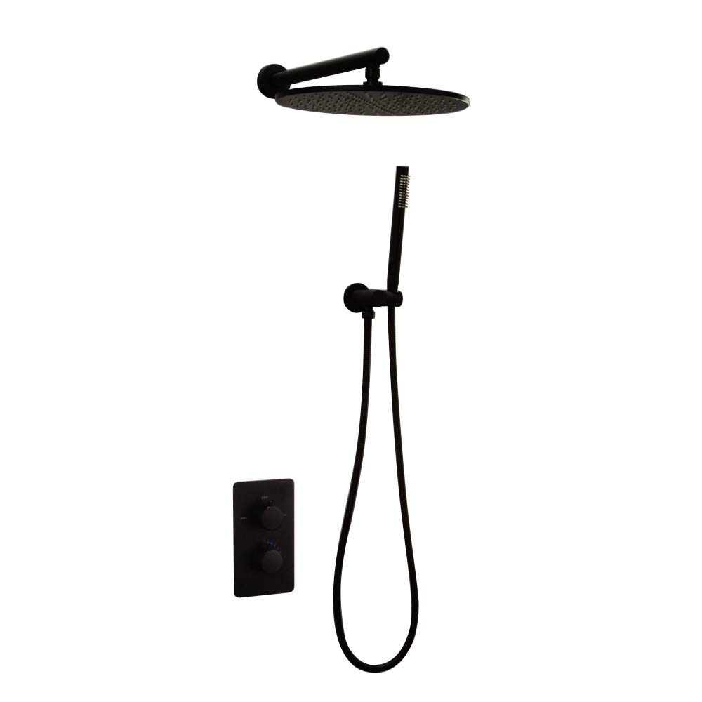 CWCQGH Black Shower Faucet,Rainfall Shower Systems Set Mixer Tap Bathtub Faucet Bath Mixer Bathroom Wall Mounted,8inches,10inches