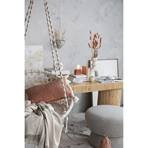 Bloomingville Woven Cotton Blend Stripes And Fringe, Green And White Blanket Throw #TOP2