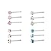AoedeJ 12PC Surgical Steel Nose Piercing Jewelry Stud Nose Rings Piercing 20G for Women