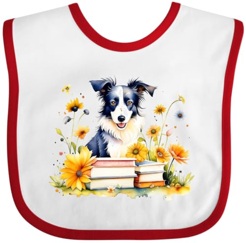 inktastic Bookworm Border Collie Baby Bib