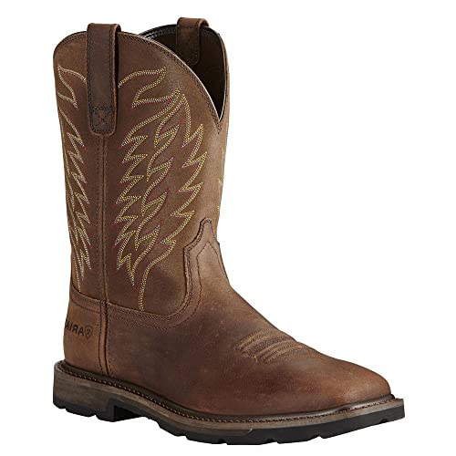 Ariat Mens Groundbreaker Wide Square Toe Work Boot Brown 10.5 Wide #TOP3