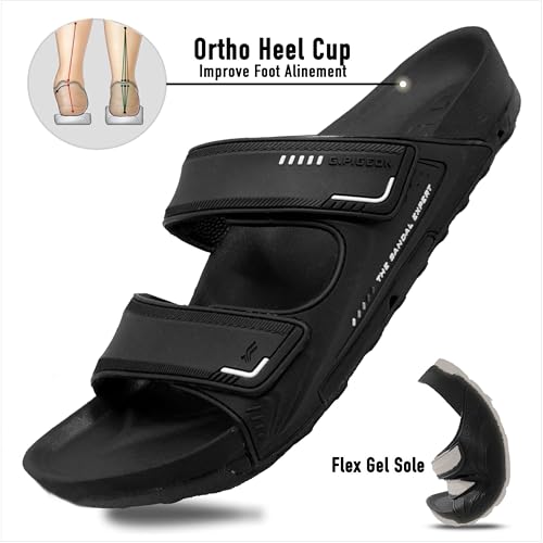 PIRO Unisex Orthoheel High Density Gel Slide Sandals Water Release Sole3