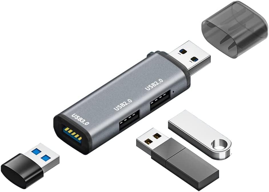 Image of USB HUB 3 Port USB 3.0 HUB Splitter, USB Extender Multi Port Adapter, 1 Port USB 3.0 /2 Port USB 2.0 for PC, Laptop, Card Reader Flash Drive (USB to 3 Port HUB)