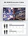 Highwings 8K 4K HDMI Extender Cable, Short HDMI Extension Cable 2.1 4K@30Hz/ 60Hz/ 120Hz, Ultra high Speed HDMI Adapter Male to Female Compatible with PS5 Roku Stick Blu Ray Player HDTV Laptop 3FT