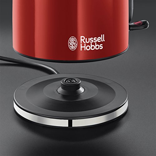Miniatura 7 de Russell Hobbs Hervidor Agua Eléctrico 1.7 L, Acero Inoxidable Colours Red Ebullición Rápida, Filtro Antical Extraíble, Boquilla Vertido Óptimo, Indicador Nivel De Agua, 2400 W, Rojo 20412-70