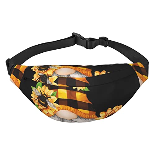 Marsupio floreale con api gnomo di grandi dimensioni con 3 tasche con cerniera puoi trasportare telefoni cellulari di tutte le per esercizi allaperto taglia unica giallo nero