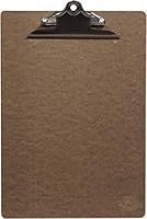 SECURIT - Speisekarte Clipboard Line - DIN A4-Format - Klemmbefestigung - Für Cafés, Bars, Restaurants - Hartfaserplatte+ Edelstahl - Braun