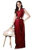 Detalles del sari: color rojo, material del sari: seda, longitud del sari: 20 pies, estampado de sari, trabajo de lentejuelas, tipo de trabajo de sari: trabajo de bordado de lentejuelas