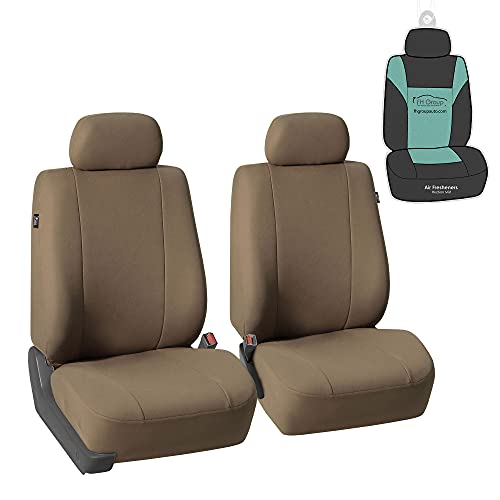 FH GROUP Car Seat Covers Multi-Functional Flat Cloth Bucket Front Car Seat Covers (Airbag Compatible) w. FH1002 Non-Slip Dash Grip Pad- Fit Most Car, Truck, SUV, or Van (Taupe) FB052102 FH GROUP Car Seat Covers Multi-Functional Flat Cloth Bucket Front Car Seat Covers (Airbag Compatible) w. FH1002 Non-Slip Dash Grip Pad- Fit Most Car, Truck, SUV, or Van (Taupe) FB052102