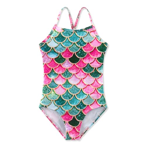 Girls One-Piece Swimsuit with Adjustable Straps, Quick-Dry Design, Perfect for Pool, Beach, Surfing, Ages 2-12