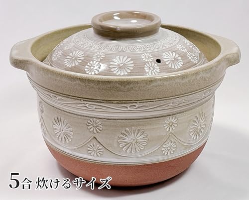 内山製陶所 セラミックコーティングご飯土鍋 厚釜炊飯ごはん土鍋 (三島) 厚釜土鍋_三島 の商品画像 1