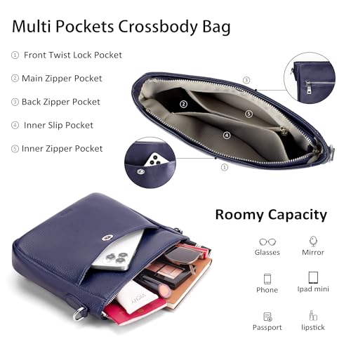 befen Genuine Leather Crossbody Bags for Women, Women's Shoulder Purse Hobo Handbags with Adjustable Wide Strap2