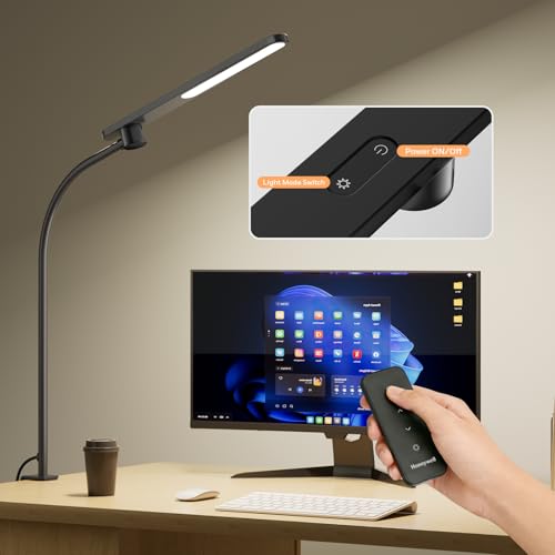 Image of Honeywell HJ2 Clip On LED Desk Lamp with Clamp, Adjustable Reading Light