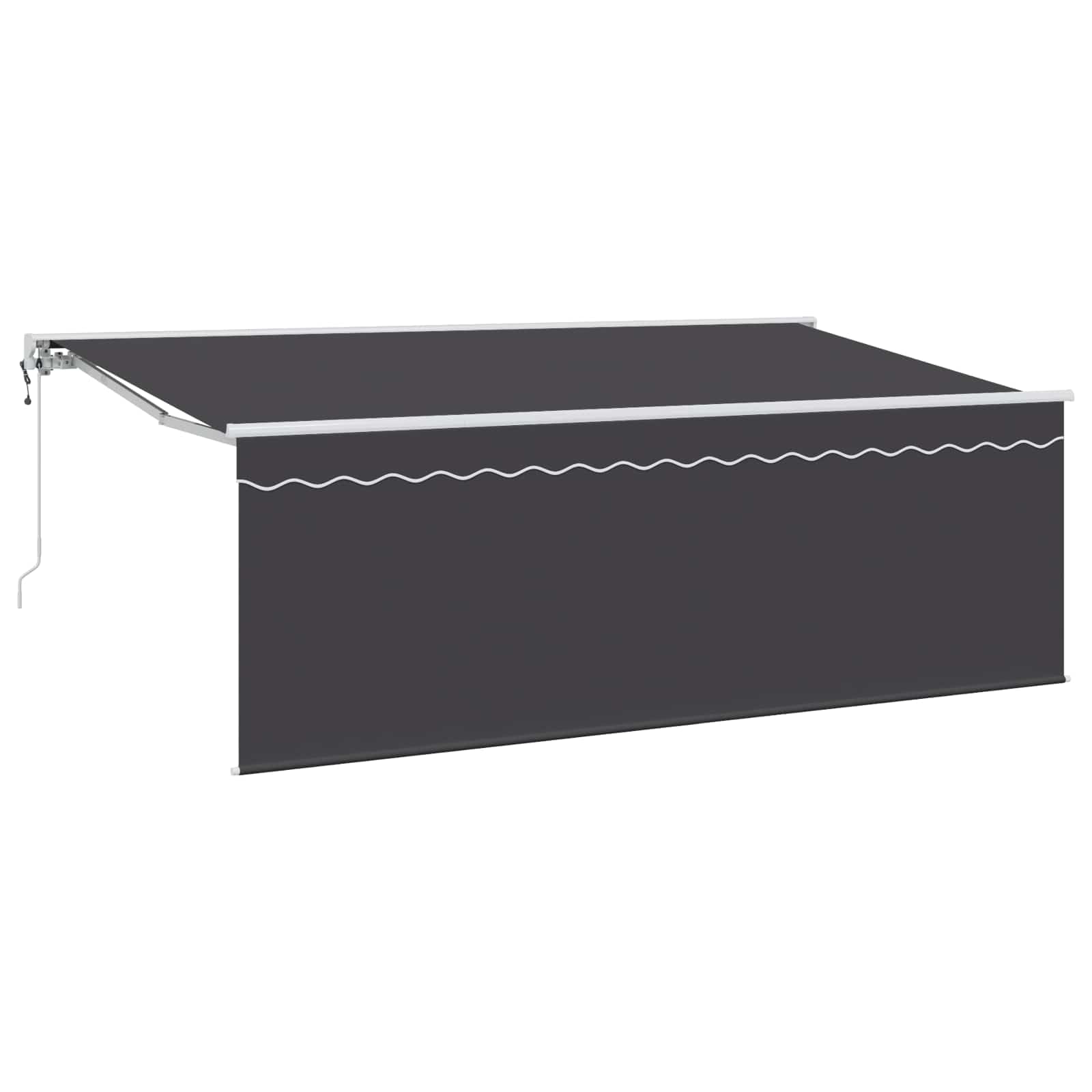 Tenda da sole retrattile antracite, 400 x 200 cm, in poliestere e alluminio, controllo elettrico, resistente alle intemperie, resistente ai raggi UV, ideale per giardino, terrazza, balcone