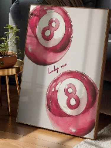 Impression sur toile boule rose 60x80cm avec cadre déco preppy - 3