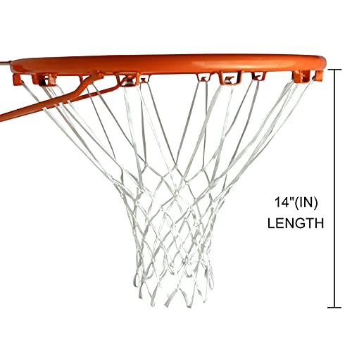 Sanung 2 Pack Basketball Nets 12 Loops Rim All-Weather Polyester Anti Whip Basketball Net Replacement with PVC Carrying Bag for Standard Size and Home Use Basketball Hoop