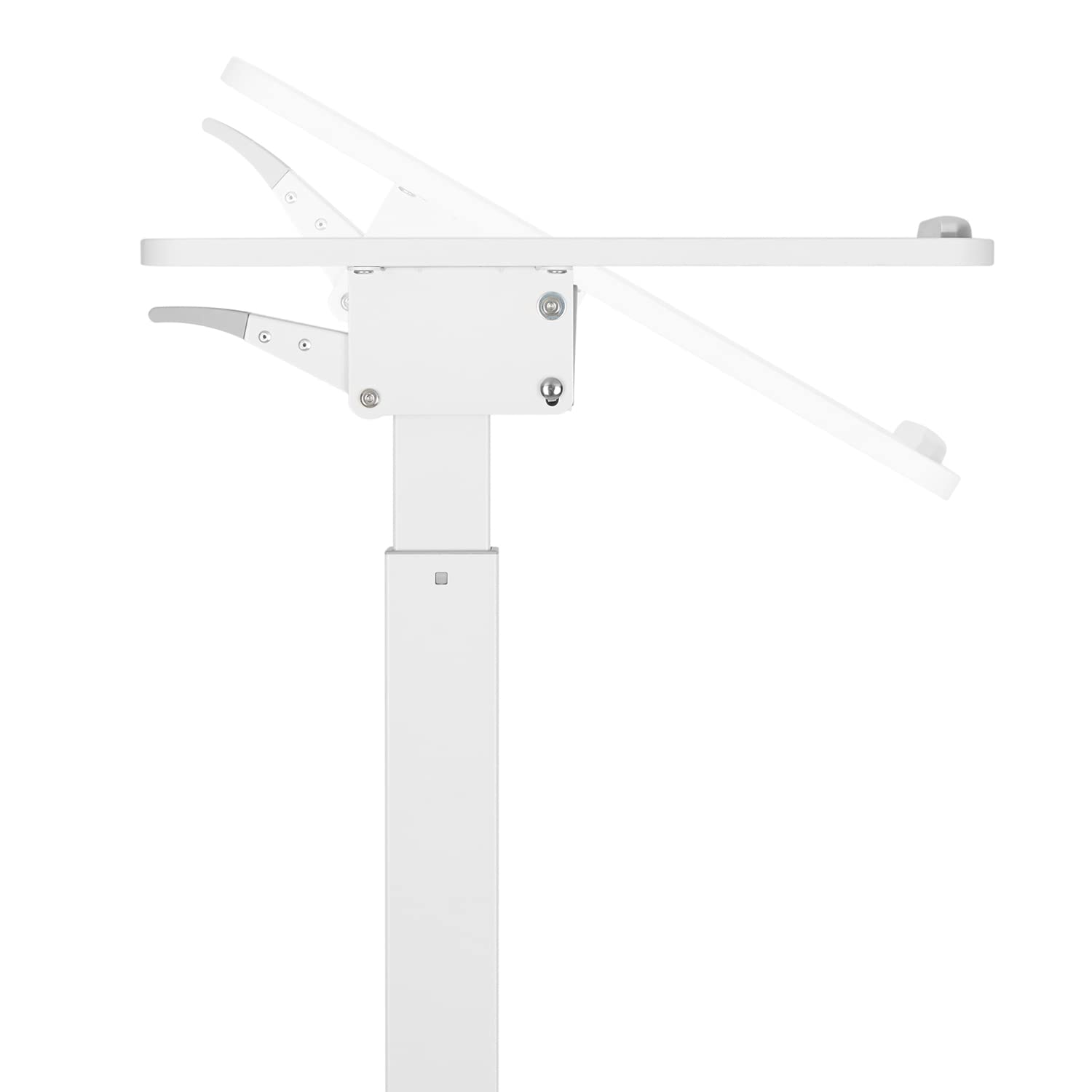 Maclean Mobiler Beistelltisch für Laptop & Notebook, Höhenverstellbarer Laptoptisch mit Rollen, Sitz-Steh-Schreibtisch mit Gasfeder (76-113 cm), 30° Neigbar, Kompakt, Weiß