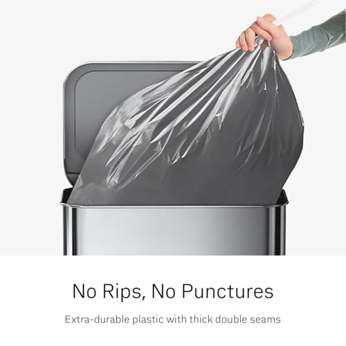 Image of simplehuman Code Q 200 Count, Genuine Odorsorb Custom Fit Liners, Drawstring Odor Absorbing Trash Bags in Dispenser Packs, 50-65 Liter / 13-17 Gallon