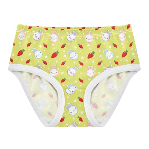 Little Girls' Soft Cotton Underwear Kids Breathable Comfort Cute Bunny Panties Briefs Toddler
