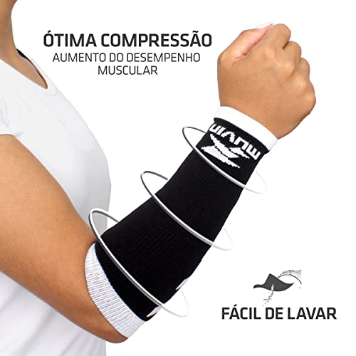 Kit 2 Pares Manguito Curto Voleibol Arrow Muvin (Preto, P/M)