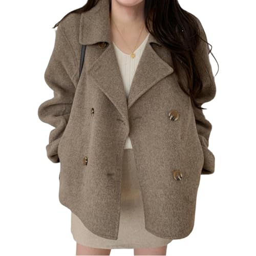 Veste ample en tweed chaud pour femme parfaite pour les sorties urbaines en hiver
