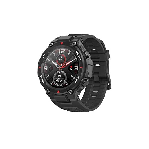 Smartwatch Amazfit T-Rex Padrão Militar, Bluetooth 5.0, Tela Amoled 360x360 1,3", 5ATM, Gps, 14 Modos de Esportes (Preto)