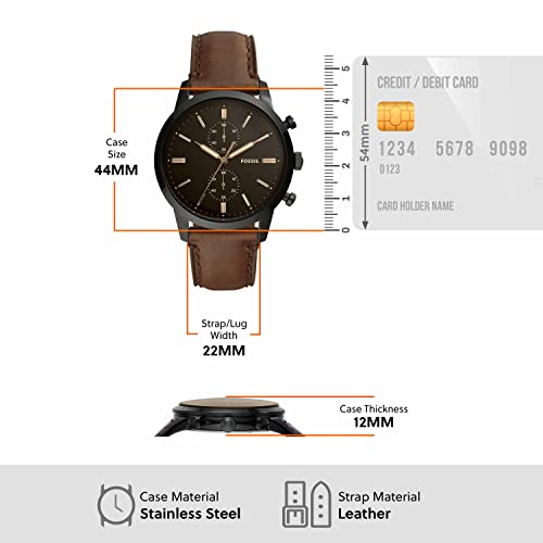 Fossil FS5437 Men'S Townsman Quartz Stainless Steel And Leather Chronograph Watch thumb #6