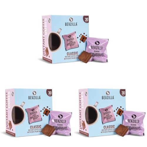 Image of Bevzilla 30 Classic Instant Coffee Cubes | Made with Date Palm Jaggery & Arabica Beans | No Refined Sugar | Classic Strong Bold Flavour| Coffee Premix with Real Ingredients| Enjoy Hot & Cold