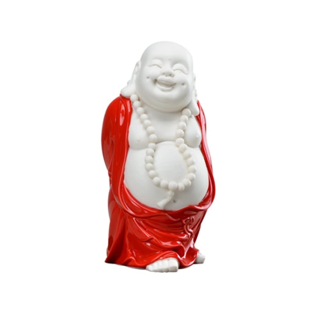 Estatuas de Buda 6.5En Standing Big-Bellied Smiling Buddha Statue Feng Shui y Wealth Buda Figura Figura Decoración de la Escultura Decoracion (tamaño : 9.5 * 8 * 16.5cm)