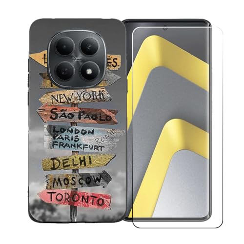 �pGUYAHANYER�P�[�X �K�p���� Xiaomi POCO M8 + �����K���X�X�N���[���ی�t�B���� �A���ȃ\�t�g�V���R���P�[�X�ی�TPU�J�o�[�̃P�[�X�J�o�[�p �K�p���� Xiaomi POCO M8 (6.77") - BST17