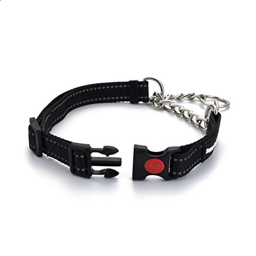 Mogoko Martingale Dog Collars With Buckle， Reflective Pet Training Collar With Metal Chain For Dogs(S Size;Black) #TOP1