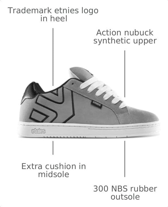 Image of Etnies Fader - Classic Skate Heritage Style with on-Trend Puffy Look, Reinforced Cupsole, Cushioned Fit, Everyday Sneakers
