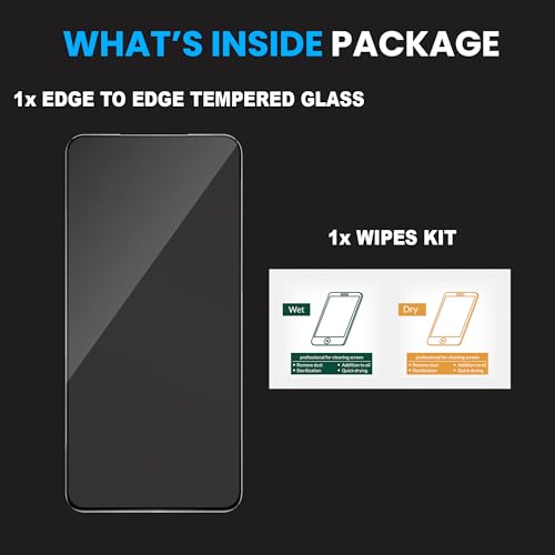 Image of FIRST MART Tempered Glass for Samsung Galaxy S25 FE, 9H Full-Glue Screen Protector, 3D Edge-to-Edge, HD Clear, Oleophobic, Case-Friendly, Black, Pack of 1