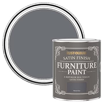 Rust-Oleum Grey Furniture Paint in Satin Finish - Marine Grey 750ml