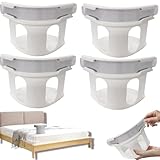 4pack Lock Sheet Holders,Bed Sheet Holder Fitted Sheet Straps,Holders Keep Sheets Firm & Tight,Heavy Duty Bed Sheet Holder,Corner Fitted Sheet Straps Fit All Mattress Size, Easy Installation (White)