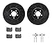 Dynamic Friction Company Front Brake Rotors-Drilled and Slotted-Black with 5000 Euro Ceramic Brake Pads includes Hardware 8612-31098
