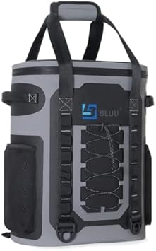 BLUU 35 Quart Cooler Backpack, Leakproof Insulated Cooler Bag with HydroLock Zipper (Wolf)