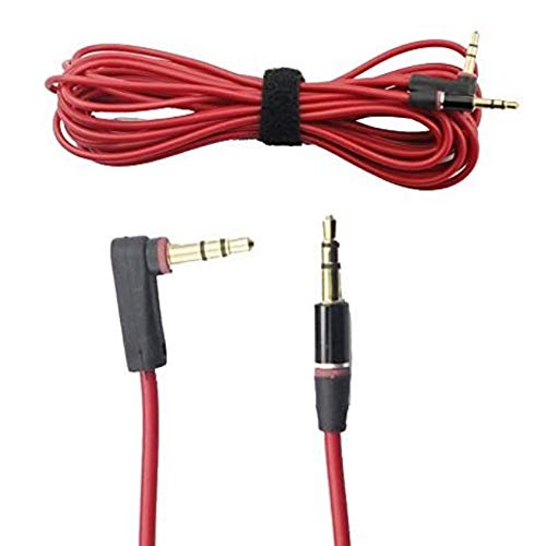 seardream 16 ft ángulo recto (5 m 3.5 mm macho a macho Cable 800 Cable de audio AUX para Beats de Dr. Dre Studio Color Rojo