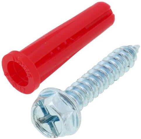 #10 Red Conical Anchor Kit w/Hex Head Combo Drive Screws