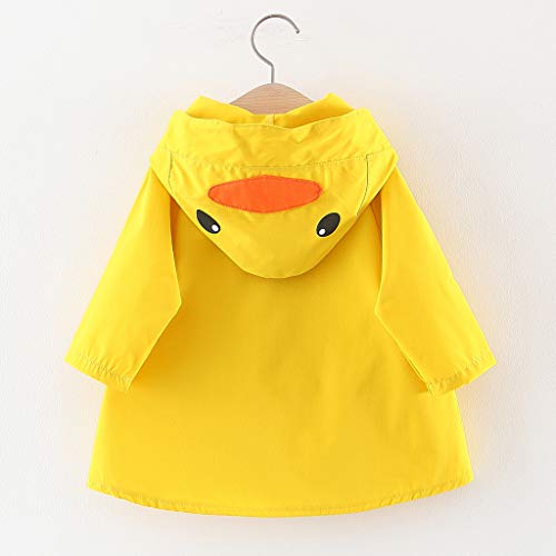 Cute Cartoon Duck Hooded Jacket Fall Windproof Clothes For Toddler Kids Newborn Baby Girls Boys Overcoat Coat (Yellow, 18-24 Months) #TOP6