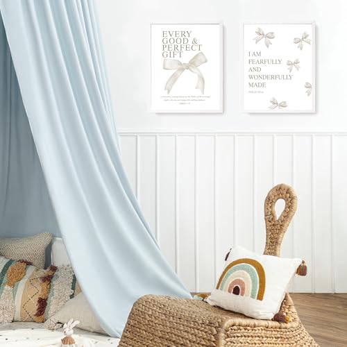 Image of LARTSFRO Coquette Beige Bow Christian Wall Art Decor Posters, Beige Bow Christian Room Bedroom Bathroom Dorm Wall Art Decor Aesthetic for Women College Teen Girls Gifts, Inspirational Bible Verses Bow Wall Decor, 10x8 Inch Set of 4 Pcs Bow Pictures (UNFRAMED)