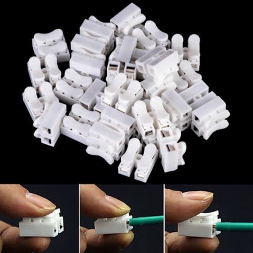 100PCS CH2 Quick Connector Cable Clamp Terminal Block of Push-type Spring Wire LED