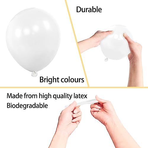 Image of 200pcs White Balloons 5 Inch, Small Mini Latex Balloons for Party Birthday Baby Shower Anniversary Festival Arch Garland Decoration