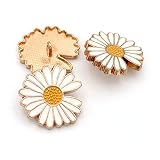 5Pcs Metal Button Daisy Shape Single Hole for Garments Crafts Sewing DIY Embellishments(Golden,20mm)