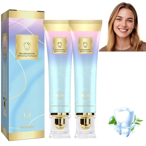 2PCS Niacinamide Whitening Toothpaste,Niacinamid Toothpast,Niacinamide Intensive Whitening Toothpaste, Fresh Breath, Remove Tooth Stains,Complete Care