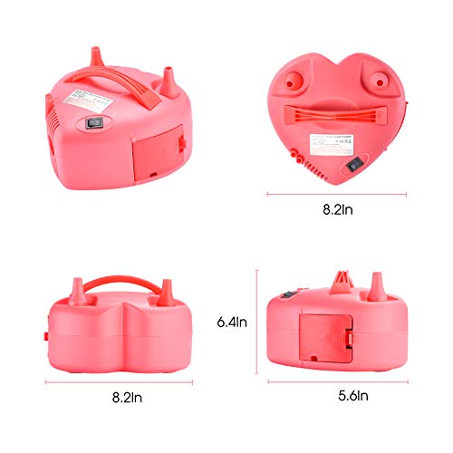 Electric Balloon Pump, NuLink Portable Dual Nozzle 110V 600W Electric Balloon Blower Pump for Decoration, Party [Pink] - Thumbnail 5