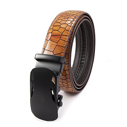Image of BANGE Mens Genuine Leather Belt with Limited Edition Buckle (a House Of Brands Company design) (658 CBL CBR CRE)