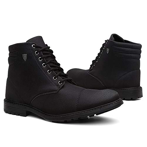Bota Coturno Masculino Casual Conforto Cano Médio + Relógio + Cinto + Carteira - Preto/40