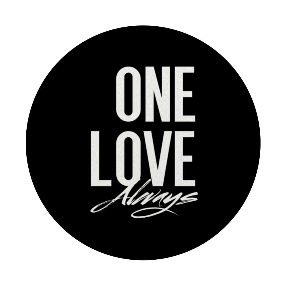 Cute 'Love wins all' Always - White Text Quote PopSockets Adhesive PopGrip, Black - Image 3