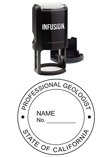 Infusion Personalized California Professional Geologist State Seals, 1-5/8" Round Self-Inking Stamp